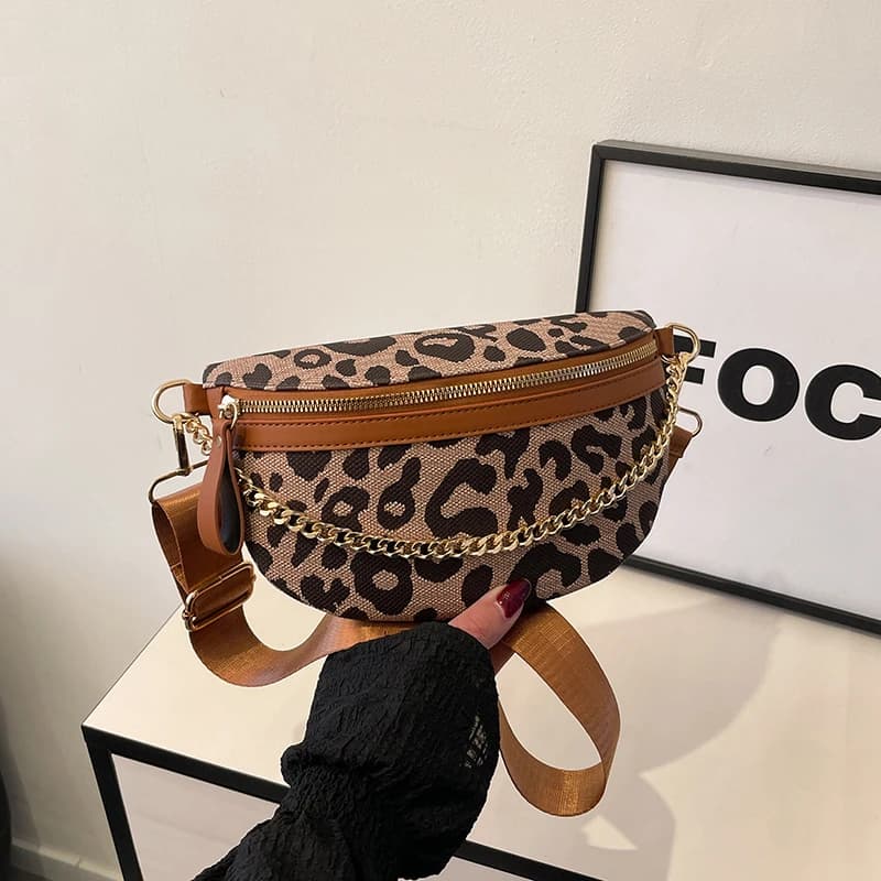 Marsupio in PU con stampa leopardata Designer Fanny Pack Marsupio da donna Borsa da cintura di lusso Borsa per telefono Borse a tracolla da donna alla moda