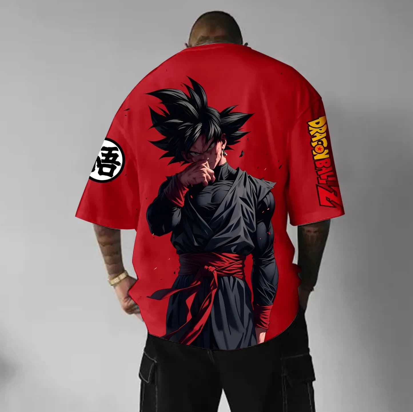 T-shirt a maniche corte da uomo con stampa grafica Dragon Ball Anime Personaggio ispirato al rosso Abbigliamento casual estivo da strada per le tendenze del 2025