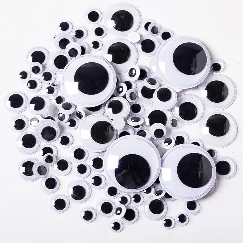 Occhi mobili fai-da-te Simulazione Animale Bulbo oculare Colore bianco nero Occhio di bambola autoadesivo Forniture artigianali per bambini dell'asilo