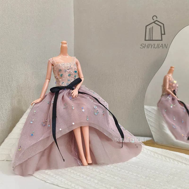 30cm/11 Inch BABI Supermodel Doll Clothes Accessories Elegant Classy Sequin Dress DIY Dress Up Princess Clothes For FR PP Blyth