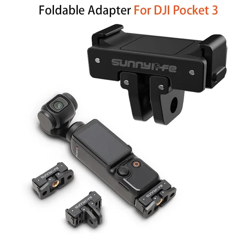 For DJI Pocket 3 Quick Release Folding Adapter Action Camera Support Selfie Stick Tripod Adapter OSMO POCKET 3 Accessories
