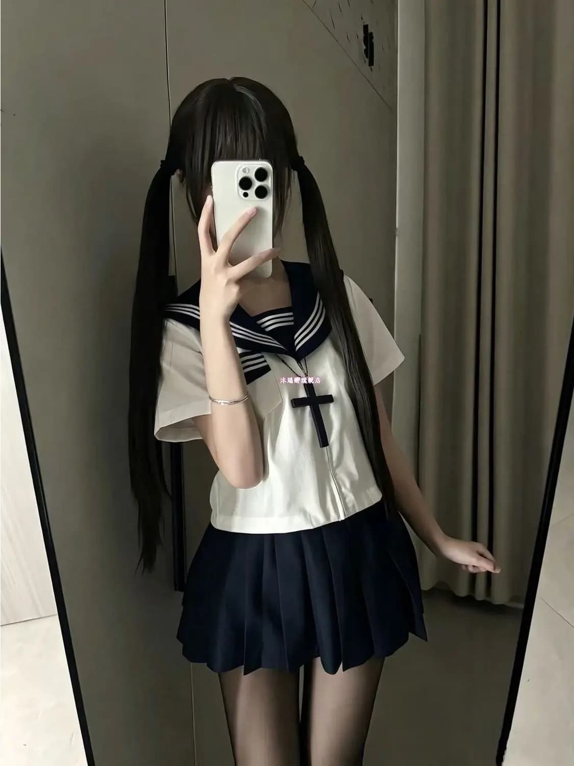 Completo uniforme JK stile college 2026: completo da marinaio a maniche corte da donna con gonna a pieghe e camicia coordinata, traspirante