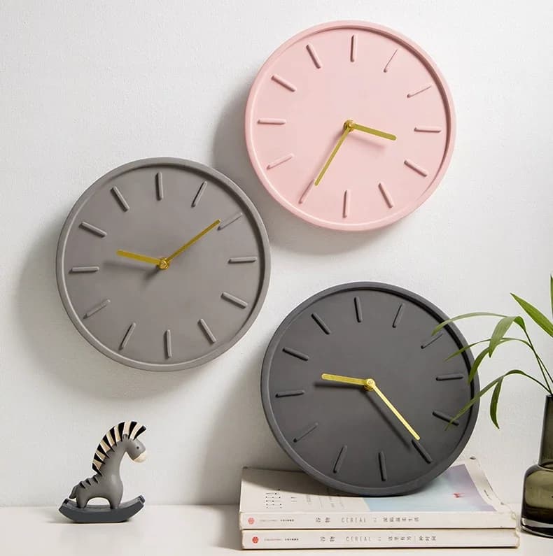 Stampo in silicone per orologio rotondo in cemento 3D Stampo per orologio fatto a mano artigianale Strumento decorativo per artigianato domestico fai-da-te
