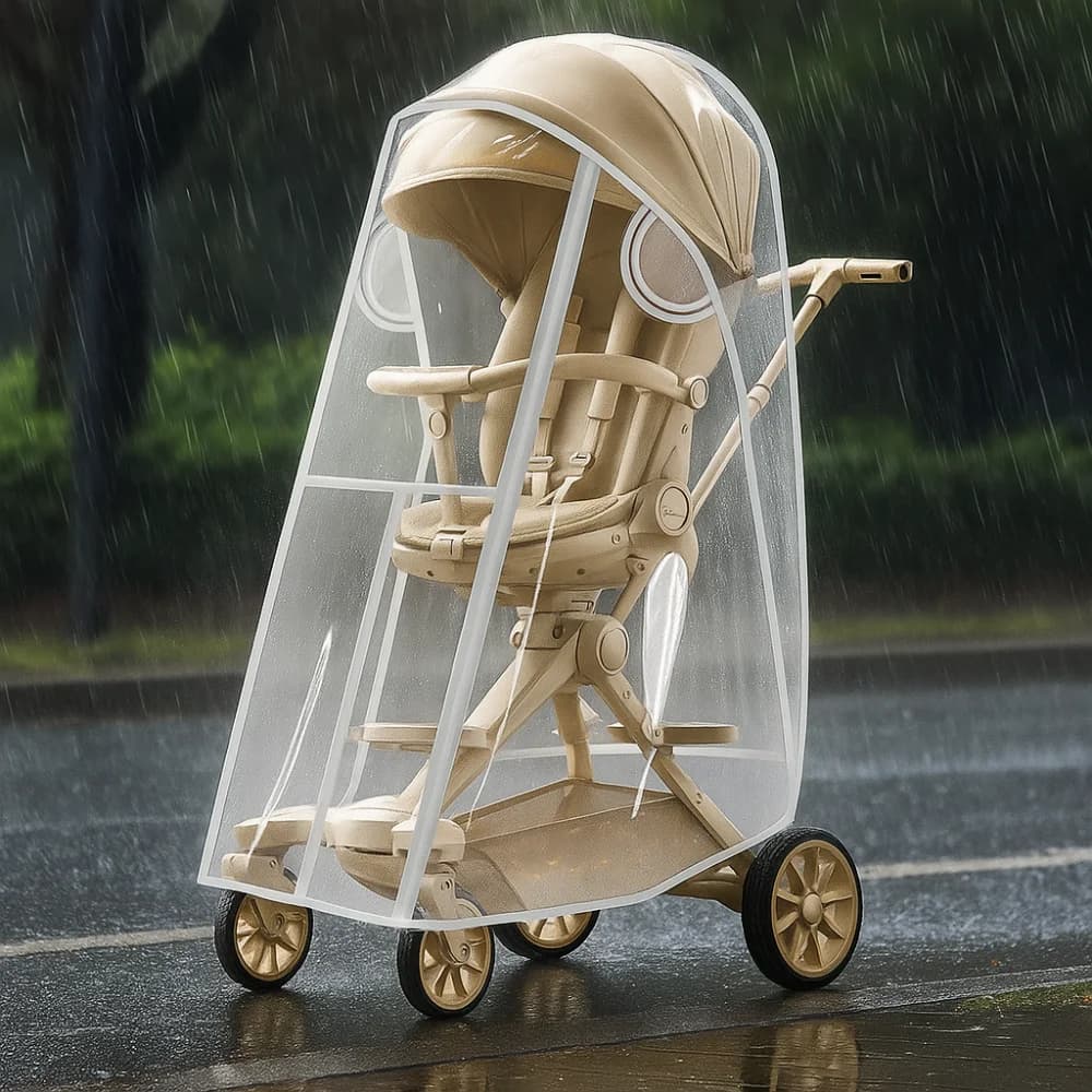Transparent Baby Strollers Rainproof Cover Waterproof Windproof Baby Pram Rain Cover Nobstructed View Travel Pushchair Raincoat
