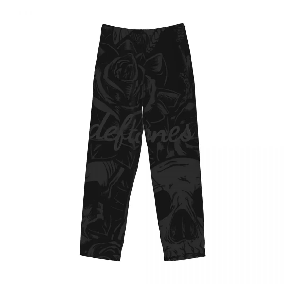 Pantaloni da pigiama personalizzati in metallo punk rock Deftones da uomo, pigiami da notte, pantaloni da salotto con tasche