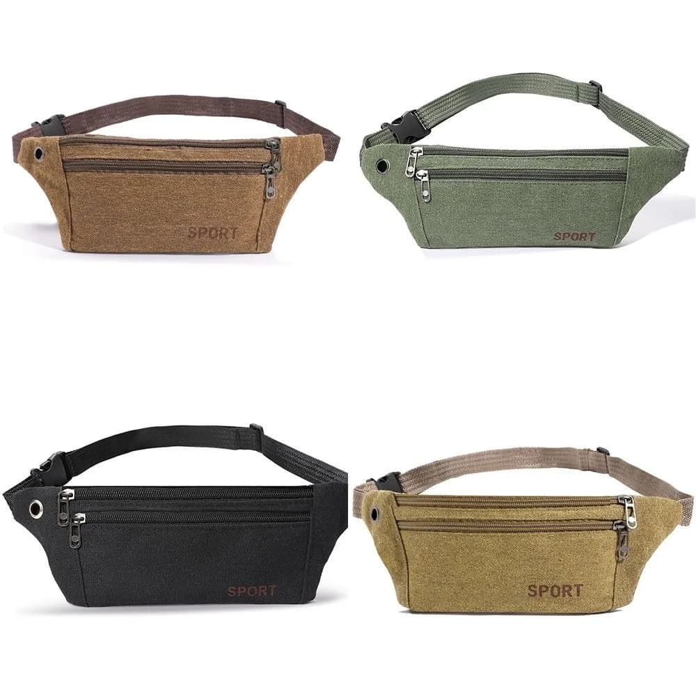 Marsupio Running Bags Marsupio New Canvas Bag Travel Camping Hiking Belly Pocket for Men's Coins