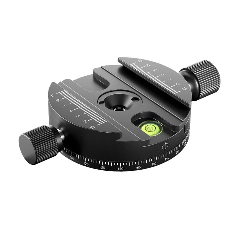 Morsetto a sgancio rapido panoramico rotante A28Q per treppiede e gimbal, morsetto universale per fotocamera DSLR, base a sgancio rapido per fotografia, nero