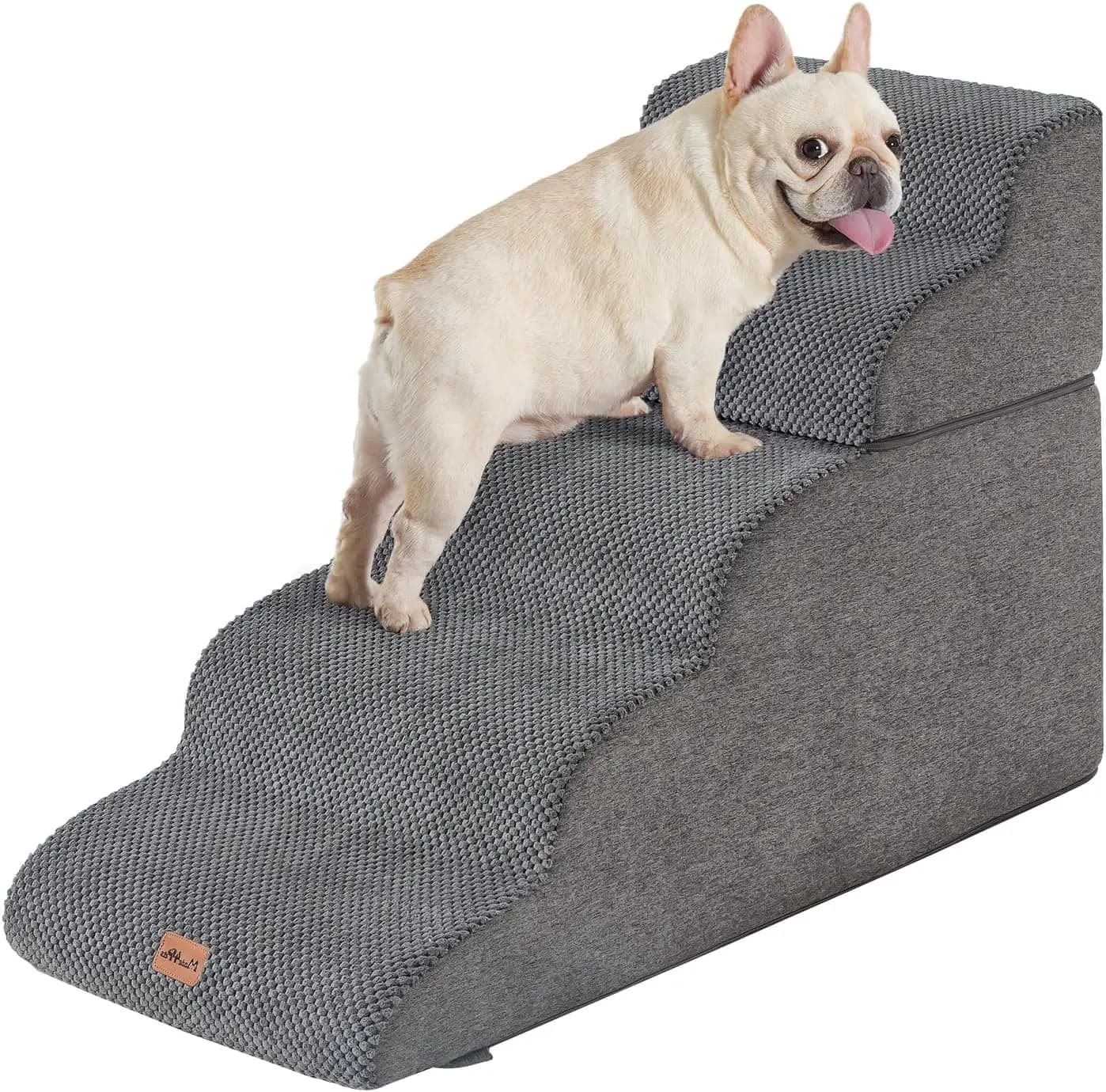 Made4Pets Dog Stairs Ramp for High Bed 22.8' H, 5-Step Pet Stairs for Bed Couch Sofa Climbing, 35D Foam Pet Steps for Small Dogs