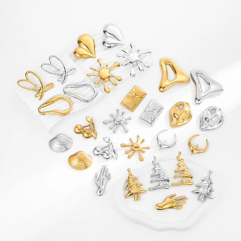 PRISCA | Nuove spille irregolari in acciaio inossidabile da donna spille geometriche lucide unisex accessori per abbigliamento da festa placcati in oro 18 carati