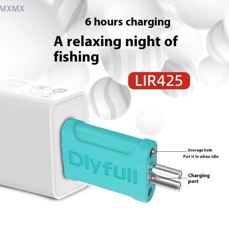 Galleggiante luminoso CR425 Set di batterie ricaricabili Set di caricabatterie USB da pesca LIR425 Galleggiante elettronico Attrezzatura notturna impermeabile