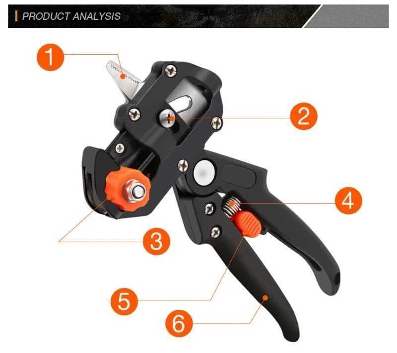 Pellicola per innesto Forbici per innesto Ramo di piante Vite Kit di utensili da taglio per alberi da frutto Kit di potatrice per strumenti per innesto da giardino 2 in 1