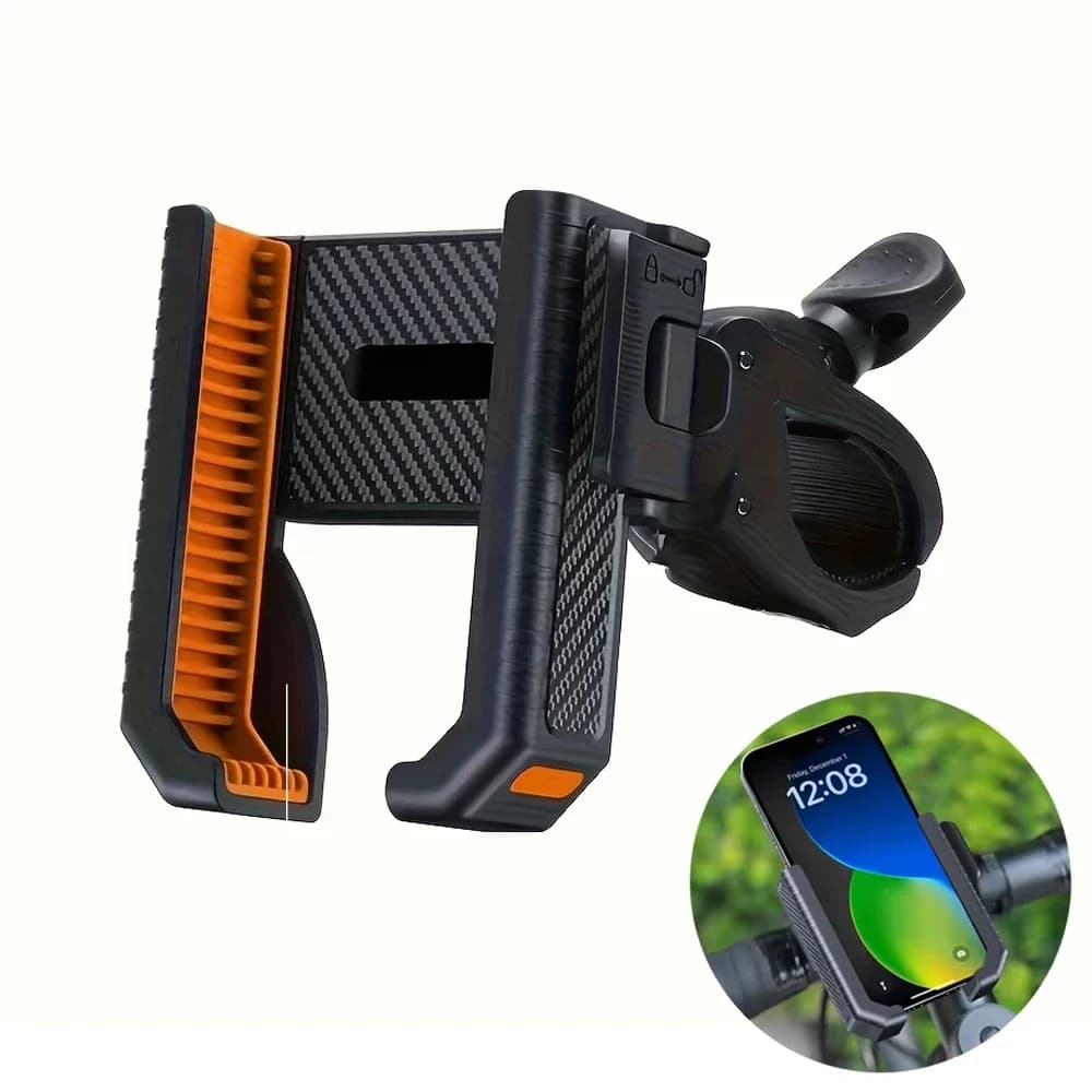 Supporto per telefono per bici Supporto per manubrio per bicicletta per moto Clip per supporto per telefono cellulare Supporto GPS Staffa antiurto per telefoni da 4,5-7,0 pollici