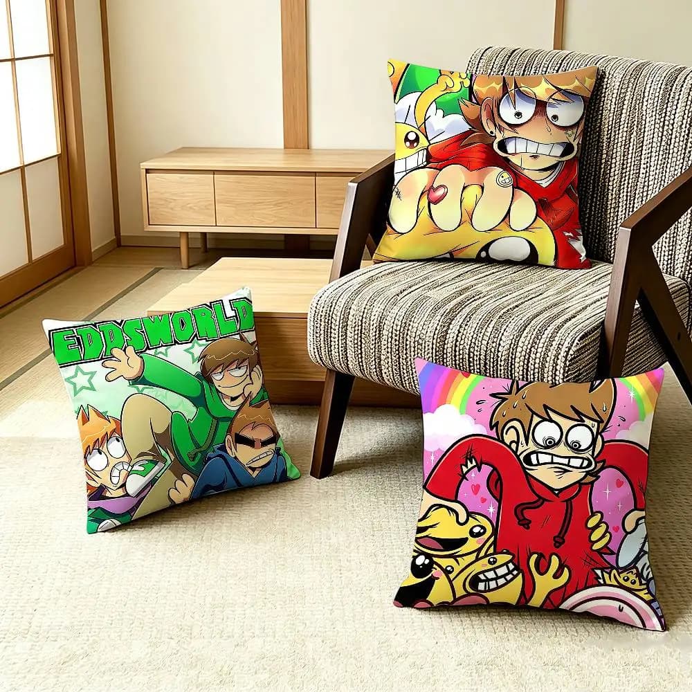 Cartoon E-Eddsworld Tord Pillow Case Pattern Printed Pillowcase For Living Room Sofa Cushion Cover