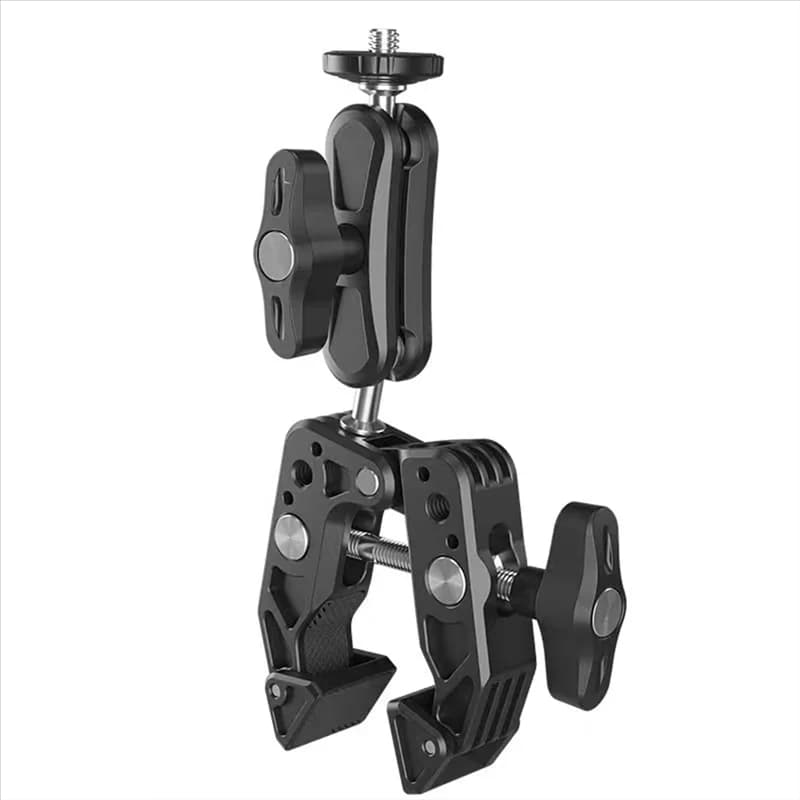 ABMF-Double 360 ° Super aluminum clamp with magic arm with ball head for mobile cameras Gopro Insta360 DJI OSMO Aciton