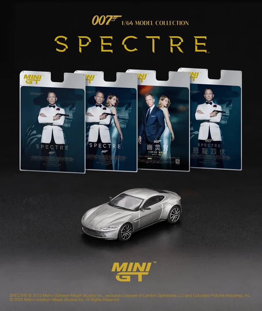 MINIGT 1/64 Aston Martin DB10 Spectre MGT00910-007 Modellini Auto in Metallo Pressofuso Giocattoli per Bambini Ragazzi