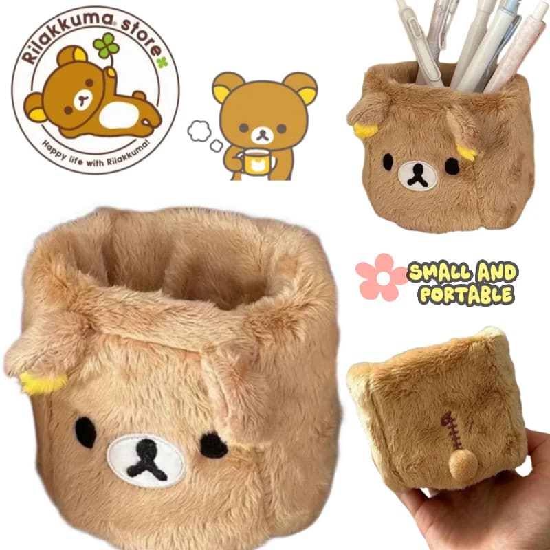 Rilakkuma Storage Pen Holder Cute Cartoon Stylish Unique High-Value Desktop Organizer Box Small and portable Student Pen Holder