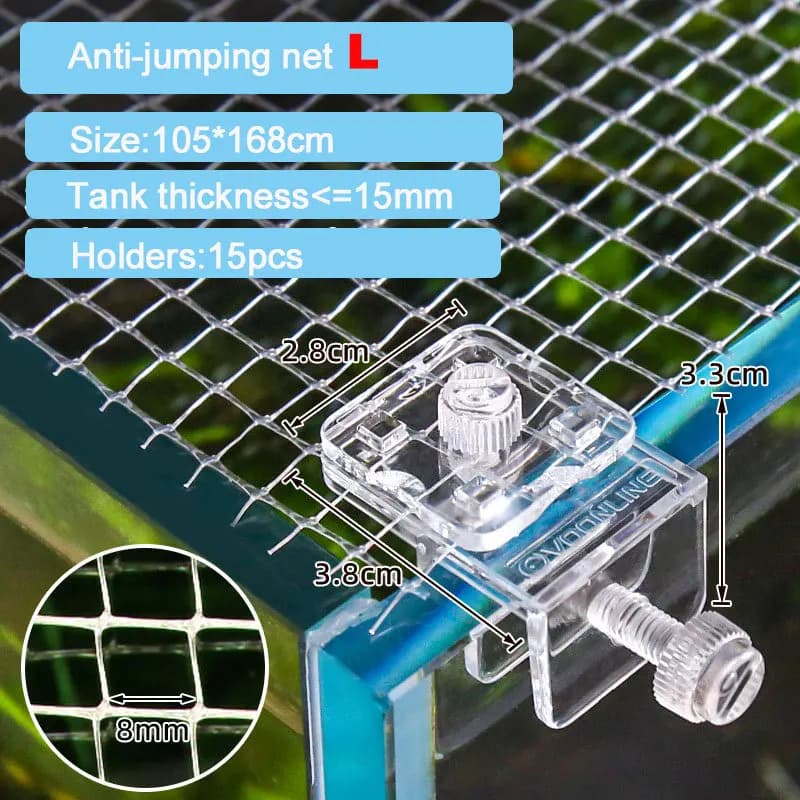 Copertura per rete anti-salto per acquario Pesca con acqua di mare fresca Gamberetti Attrezzatura per rete anti-fuga Accessori per pesci marini Supporti