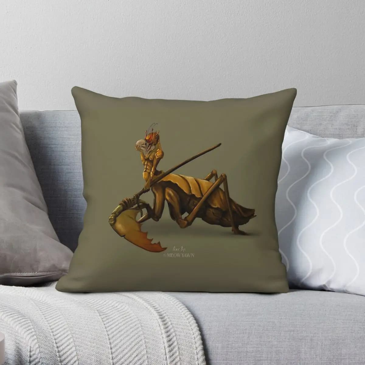 Honkai Impact 3rd Mantis Soldier Pillowcase Polyester Linen Velvet Pattern Decor Throw Pillow Case Sofa Seater Cushion Cover 18"
