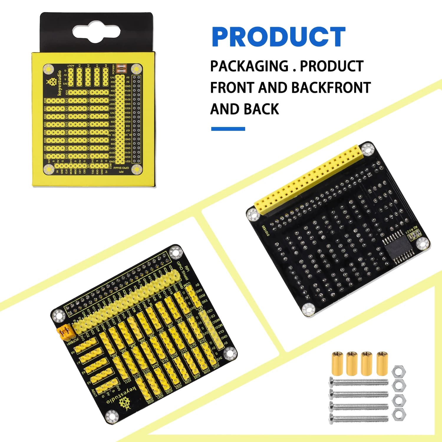 Keyestudio RPI GPIO-PCF8591 I2C Shield interface on Raspberry Pi Quattro-8 bits from analog to digital for Raspberry Pi