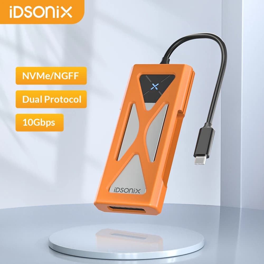 IDsonix NVMe Enclosure M2 NVMe SATA SSD Case USB 3.1 GEN2 10Gbps tipo C custodia per disco rigido esterno supporto UASP per Laptop Macbook