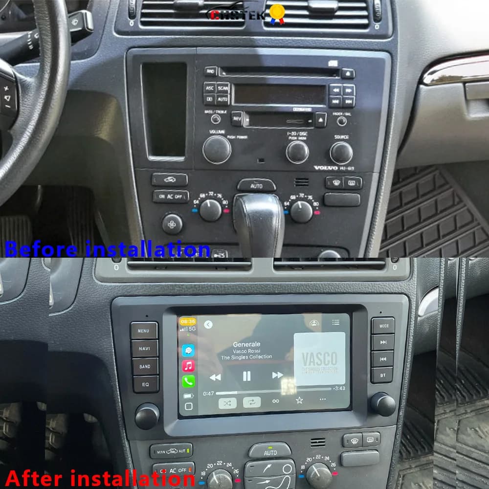 CHSTEK Autoradio 8 "Per Volvo XC90 S60 XC70 S40 V40 V70 2000-2004 Multimedia Carplay Bluetooth WIFI 4G GPS OEM Stereo Android 13