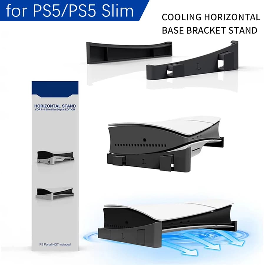 Supporto di base orizzontale di raffreddamento da 2 pezzi per supporto per console PS5 Disc & Digital Edition per accessori da gioco PS5 Disc & Digital Edition