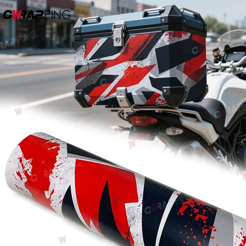 Vinile autoadesivo mimetico rosso per auto, impermeabile, per auto, laptop, moto, decalcomania esterna, protezione, adesivi decorativi fai da te