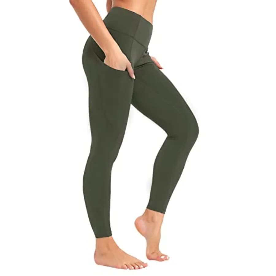 SP3LOPS Pantaloni da yoga con tasche per donna, a vita alta, con controllo della pancia, leggings da yoga morbidi come burro, pantaloni da corsa