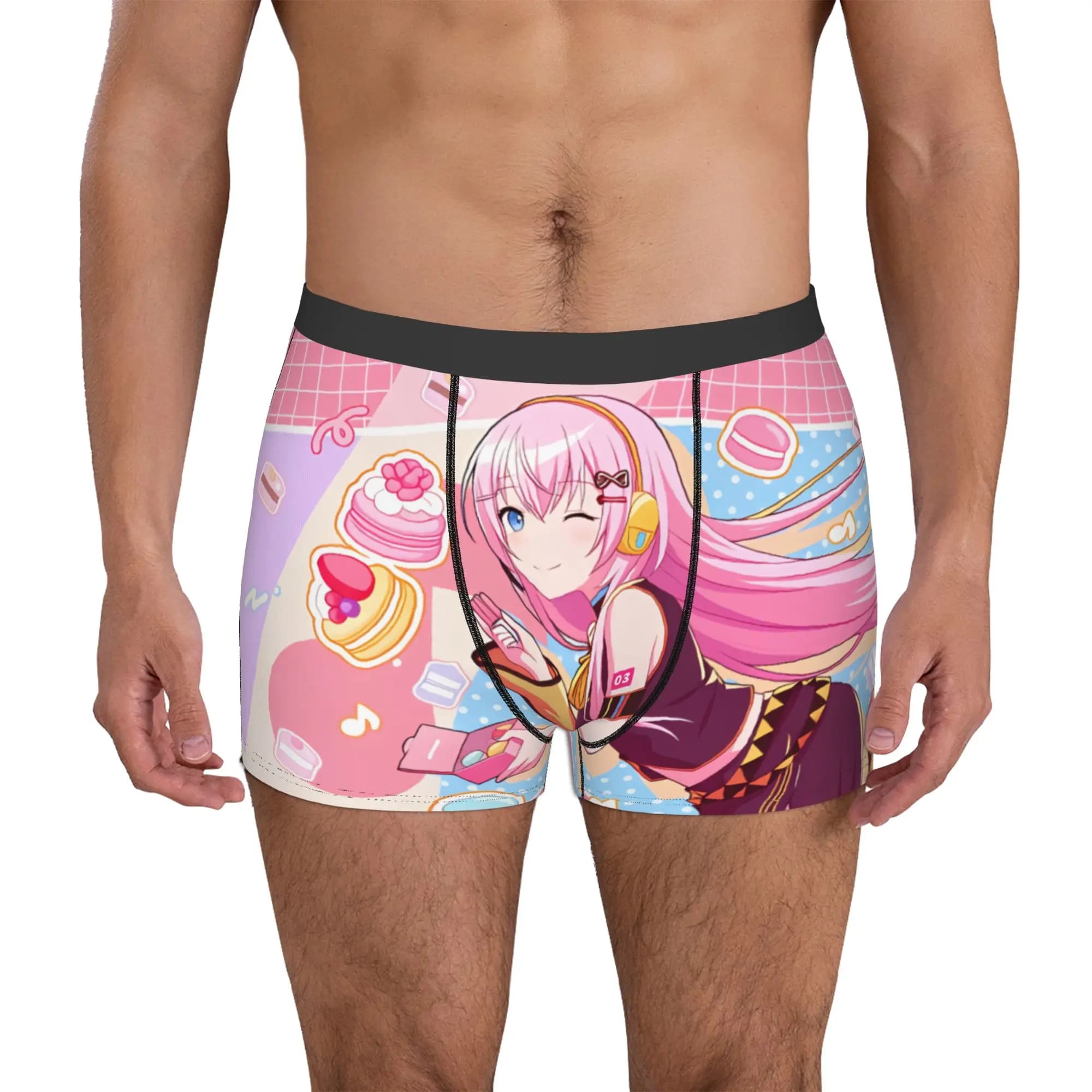 Fashion H-Hatsune M-Miku Megurine Luka Boxers Shorts Panties Men's Underpants Comfortable Briefs Underwear