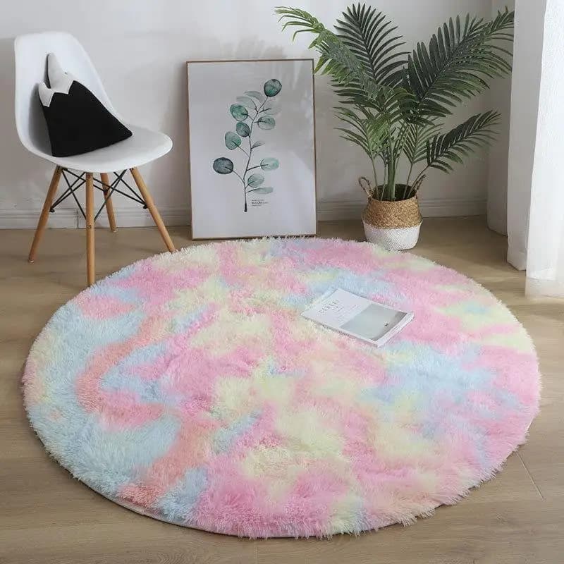 Tappeto Nordico Sfumato, Sedia Sospesa Rotonda, Tappetino Yoga, Tappeto da Soggiorno, Stile Moderno e Semplice, Lavabile a Mano