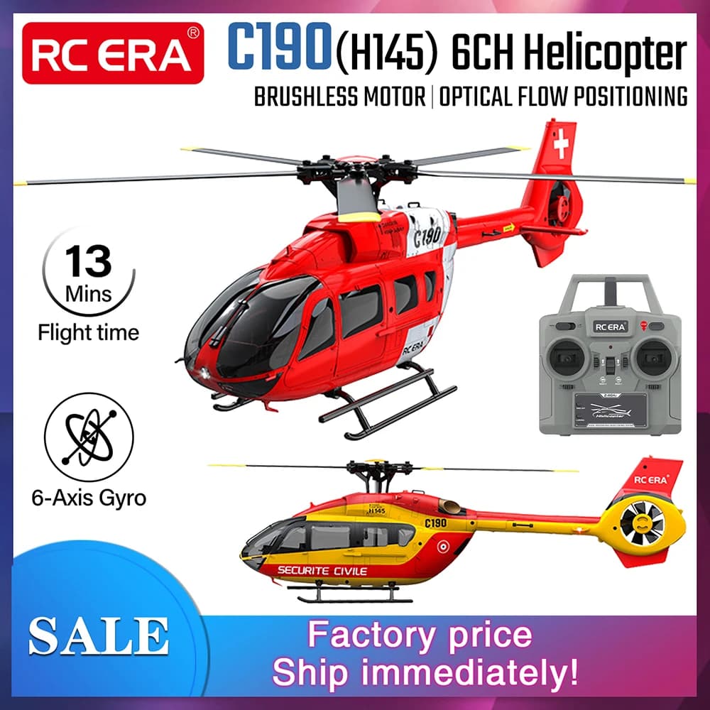Elicottero RC ERA C190(H145) con Doppio Motore Brushless, 6 Canali, Posizionamento Ottico e Giroscopio a 6 Assi