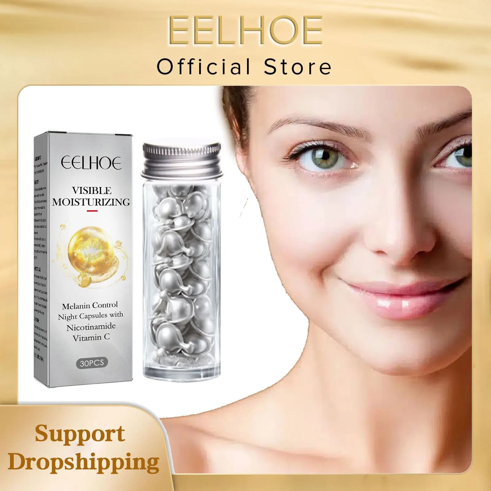 EELHOE Brightening serum to vitamin C Nicotinamide Remove melanin Rejuvenates face Hydrating skin care Serum for dark spots 30 pieces