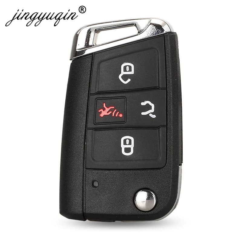 Jinyuqin Flip Foldable Car Key Bags for Vw Seat Ibiza Skoda Superb Golf Mk7 Passat B8 Tiguan Allspace Key Case Distance 4 Bottles