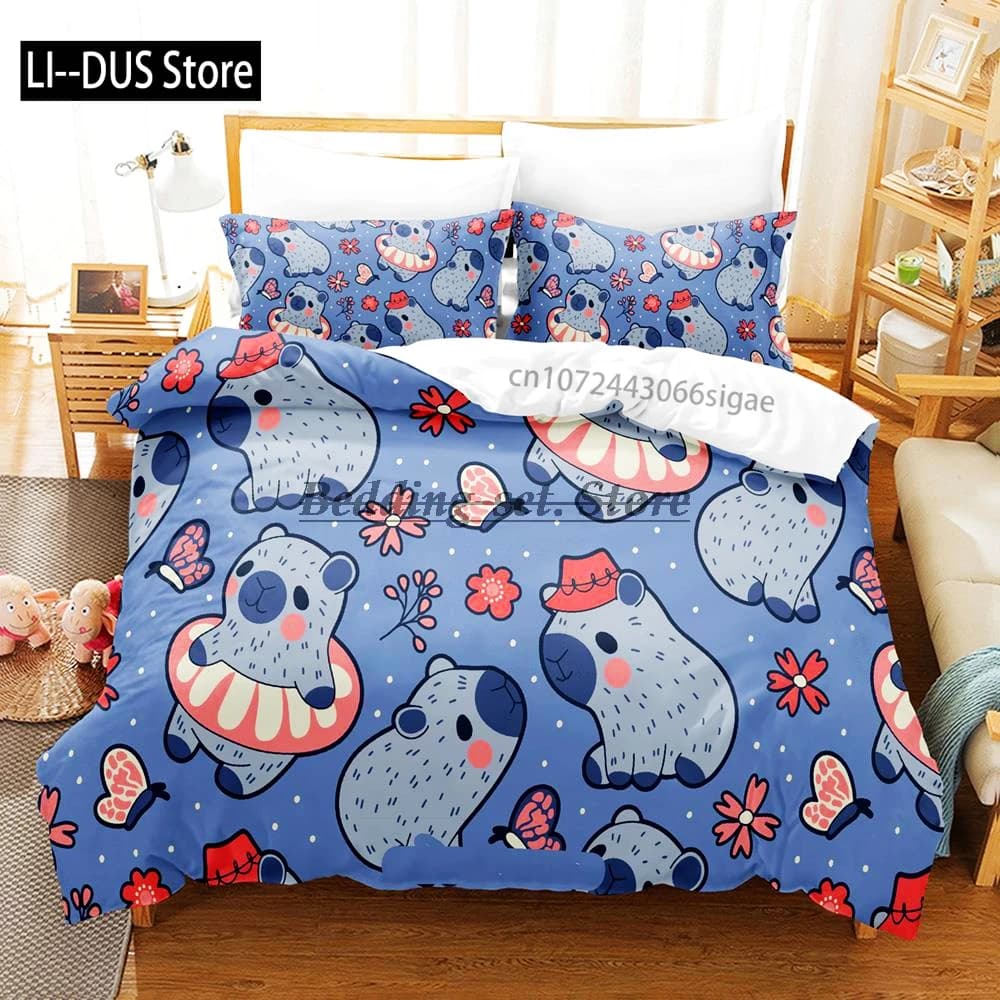 2023 Capybaras Bed linen set Single Double Full Queen King Size Bed set Aldult Children's bedroom Set 3D duvet Cover Set Bed linen