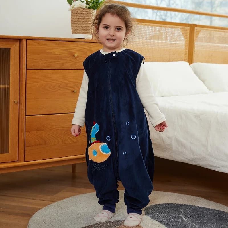 MICHLEY Cartoon Kids sleeping bag for kids with feet night pajamas without sleeves for girls boys baby bag 1-6T
