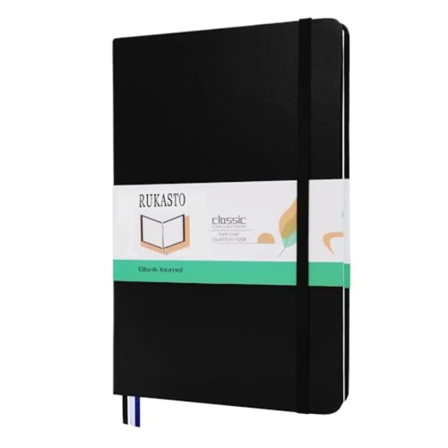 Hardcover Notebook Blank Journal Sketchbook for Drawing, Medium 5.5 by 8.4 Inch, 100 GSM Thick Paper,Plain