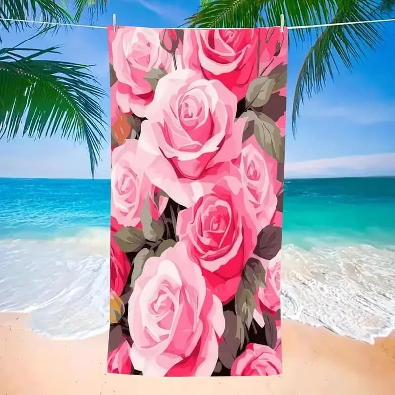 Telo Mare in Microfibra Ultra-Sottile Super Grande Rosa Anti-Sabbia in Poliestere, Ideale per Viaggi, Picnic e Campeggio