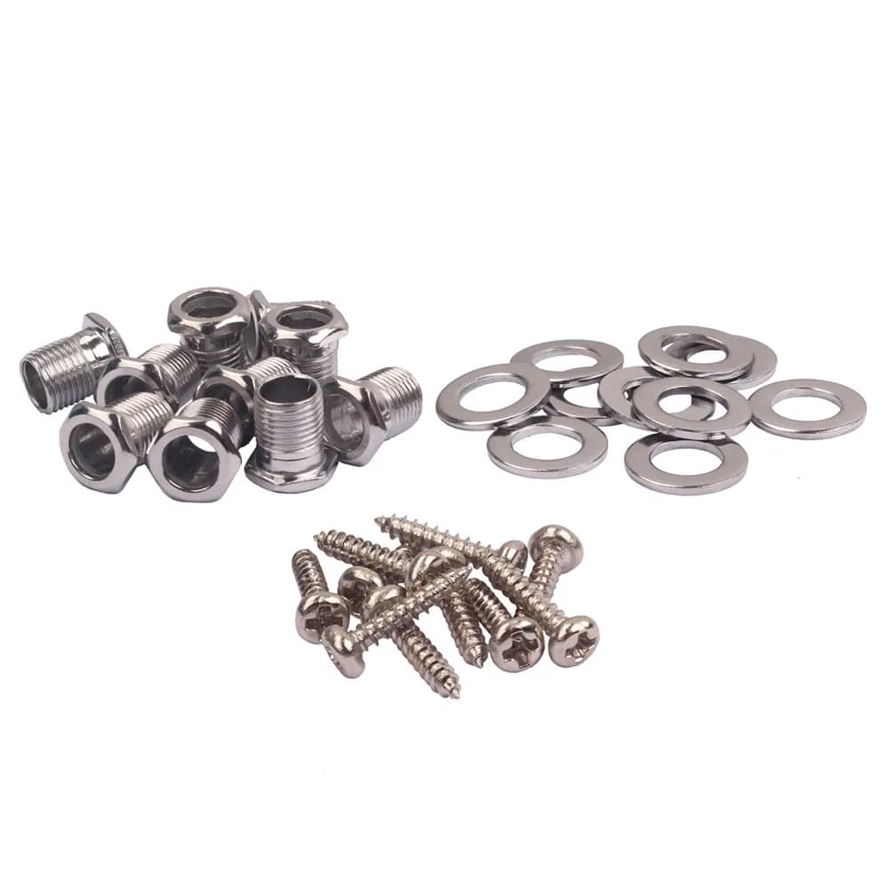 Set di Accessori per Chitarra: Boccole Filettate, Viti di Montaggio, Parti di Ricambio in Metallo per Chitarra Elettrica e Ukulele