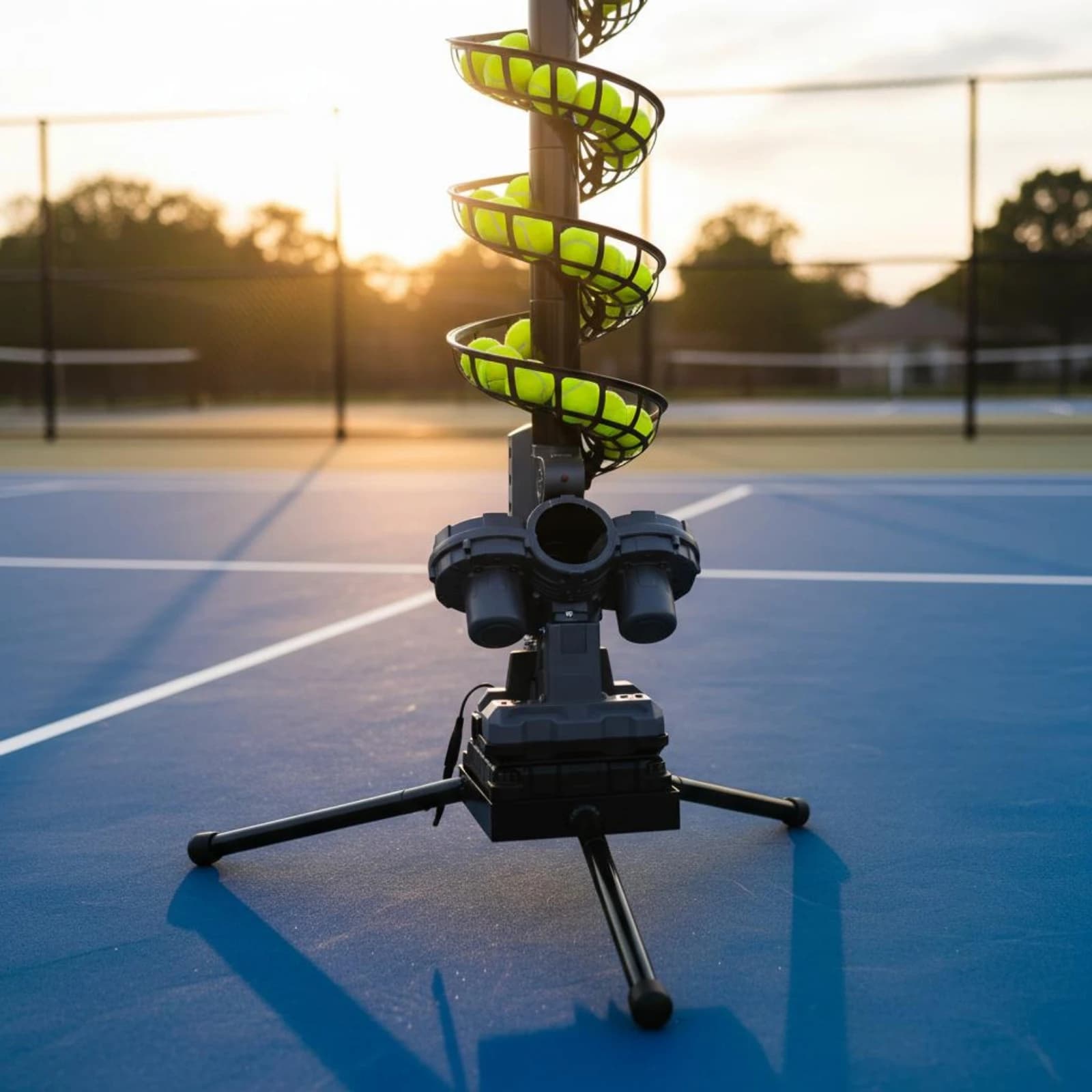 Tennis Ball Machine Multi-Angle Tennis Serving Machine Automatic Ball Launcher Power Adapter Sports Equipment Easy to Use