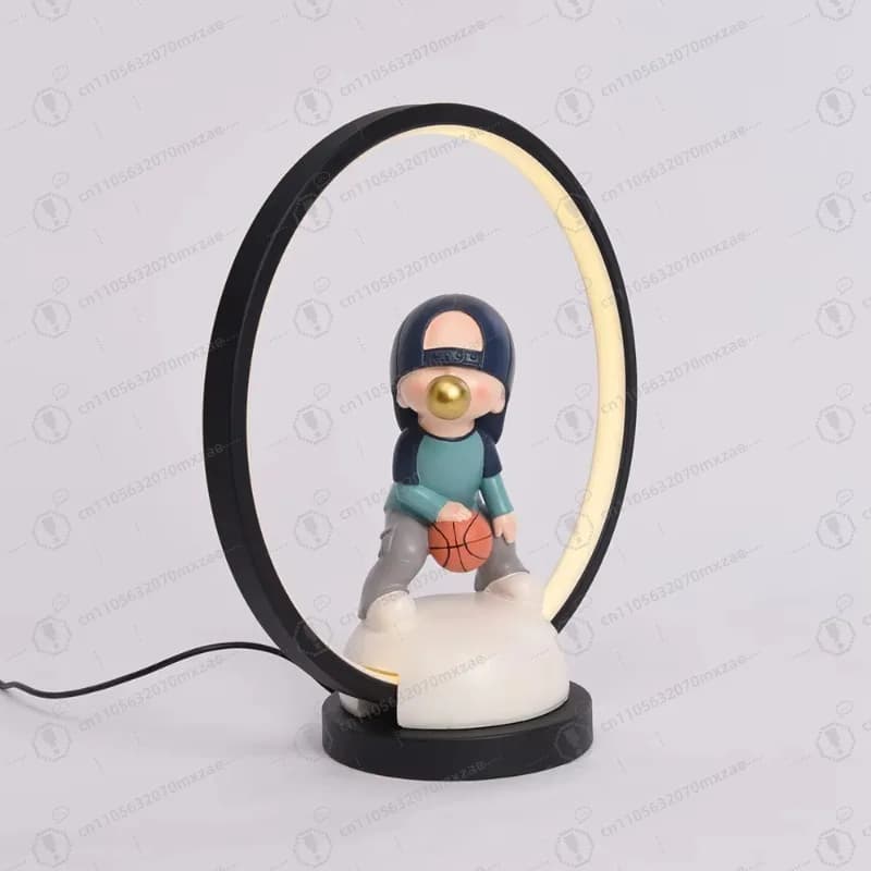 Menghua~ Lampada da scrivania in resina Bubble Boy, luce notturna per cameretta dei bambini + decorazione 2 in 1