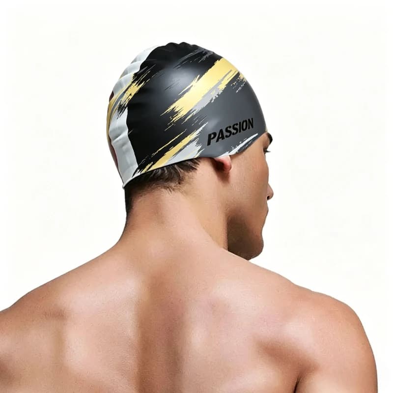 Cuffia da Nuoto Professionale per Adulti in Silicone, Non Stringente, per Capelli Lunghi, con Protezione Auricolare, Comoda e Ingrandita