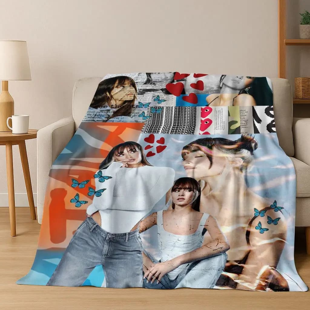 Coperta in flanella artistica per cantante spagnolo A-Aitana 3D, coperta morbida e accogliente per la casa, camera da letto, divano letto, picnic, ufficio, regalo per bambini