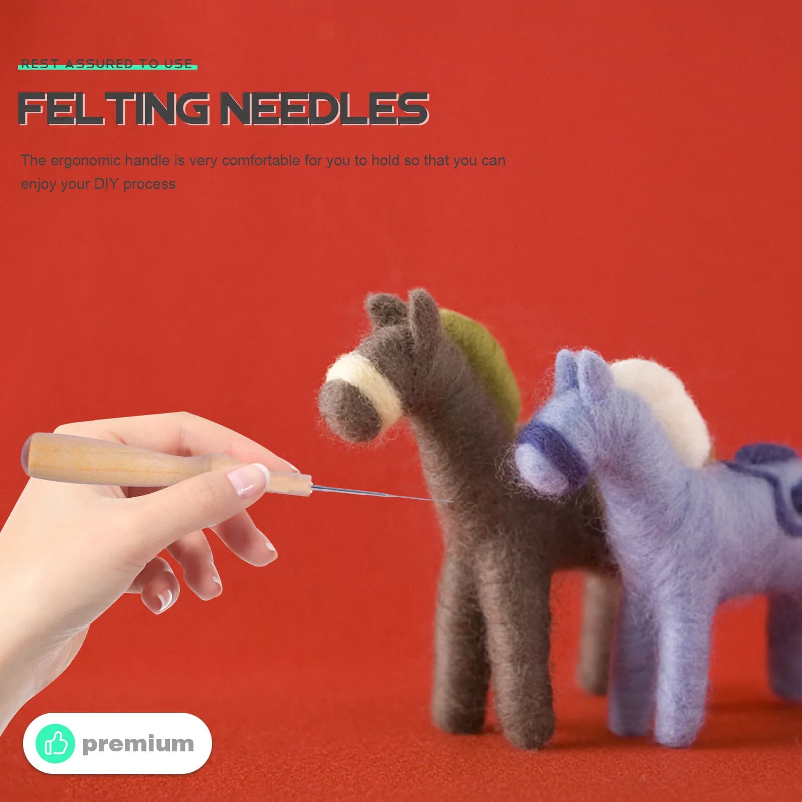 8Pcs Felting Needles Set Premium Wooden Handle DIY Needle Felting Wool Craft Supplies Embroidery Punch Tool Stitch Punch