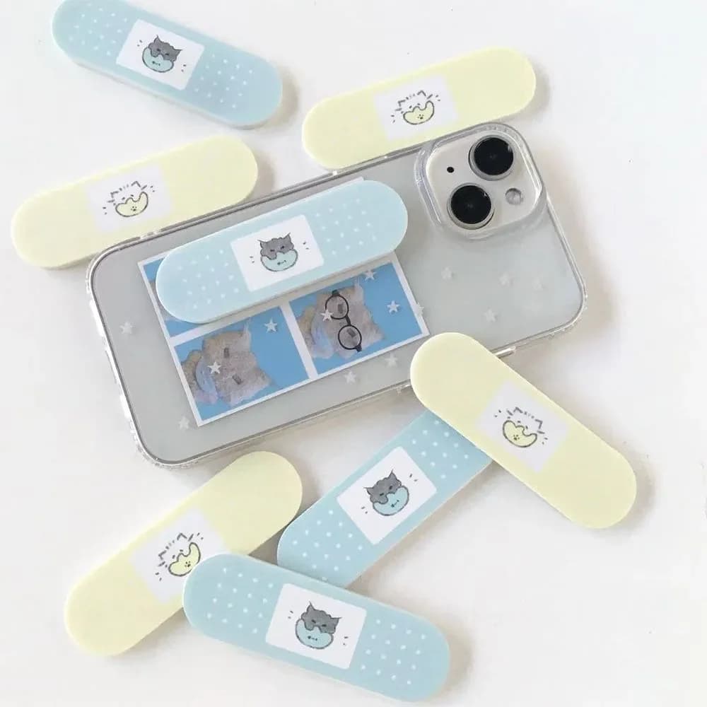Supporto Adesivo 3D a Forma di Gatto per Telefono, Anello di Supporto per iPhone Samsung Xiaomi, Accessorio Kawaii a Forma di Cerotto