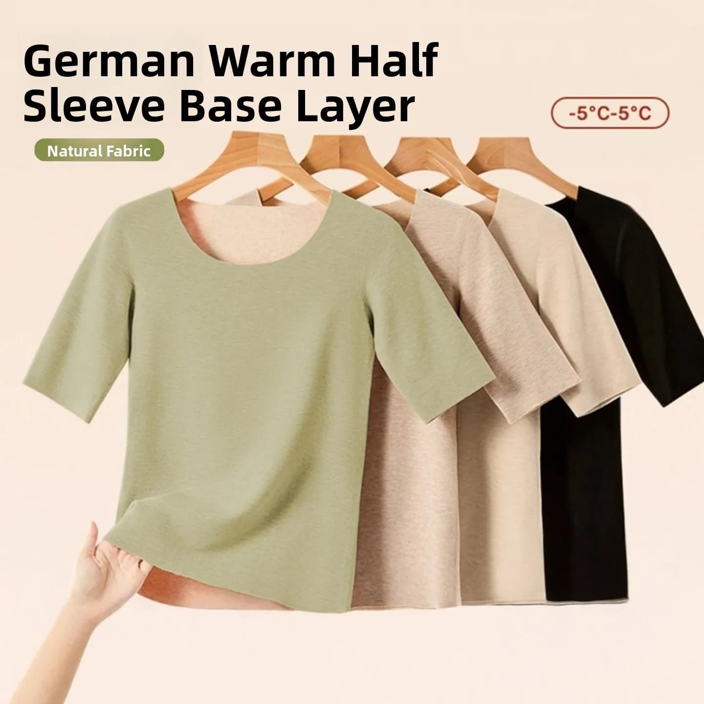 Warm Fleece Lined Thermal Top Women's Short Sleeve T-Shirt Inner Wear Seamless Base Layer Shirt for Autumn Winter