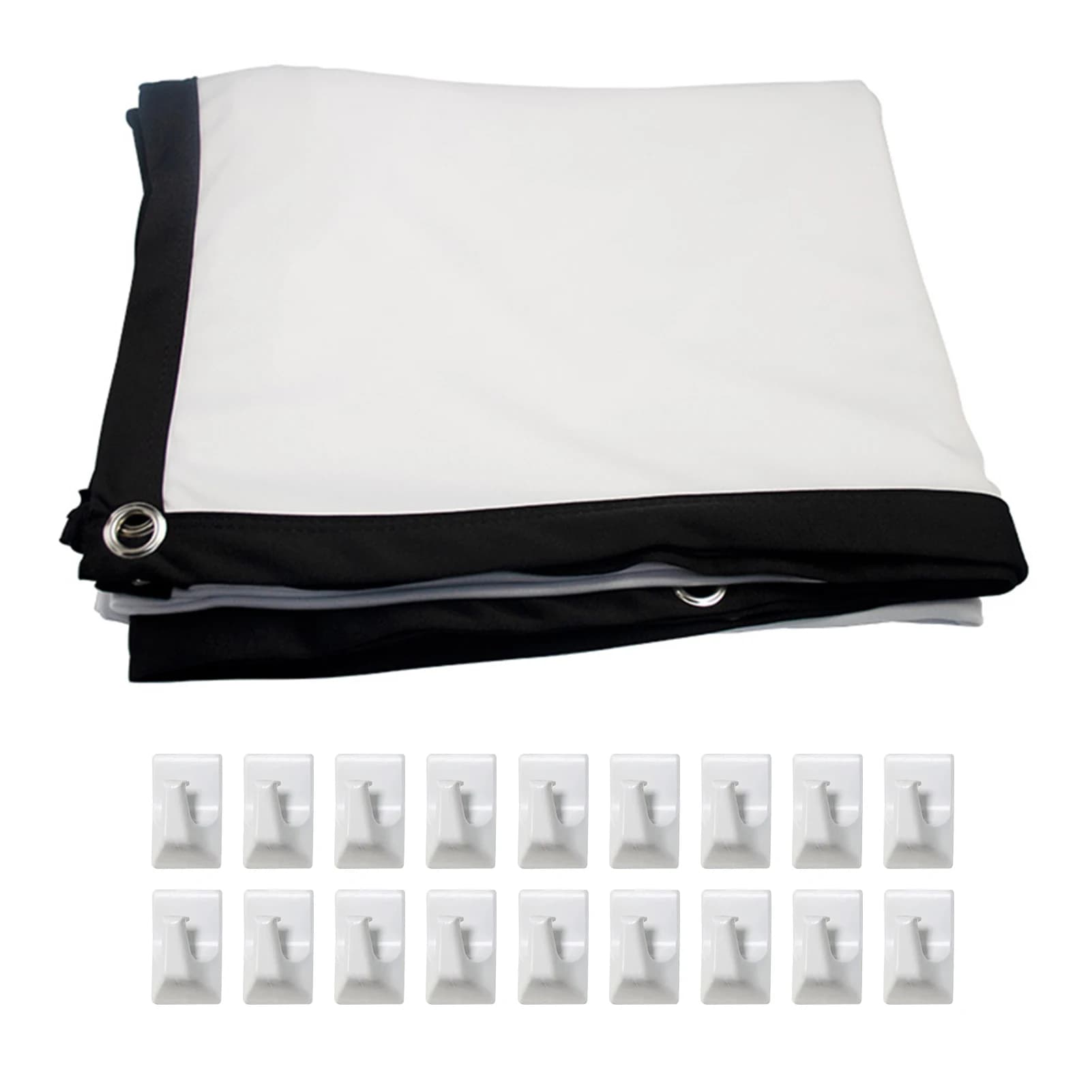 Schermo per proiettore da 150 pollici 16:9 HD 4K Tenda per schermo per film anti-piega portatile pieghevole a doppia faccia con ganci