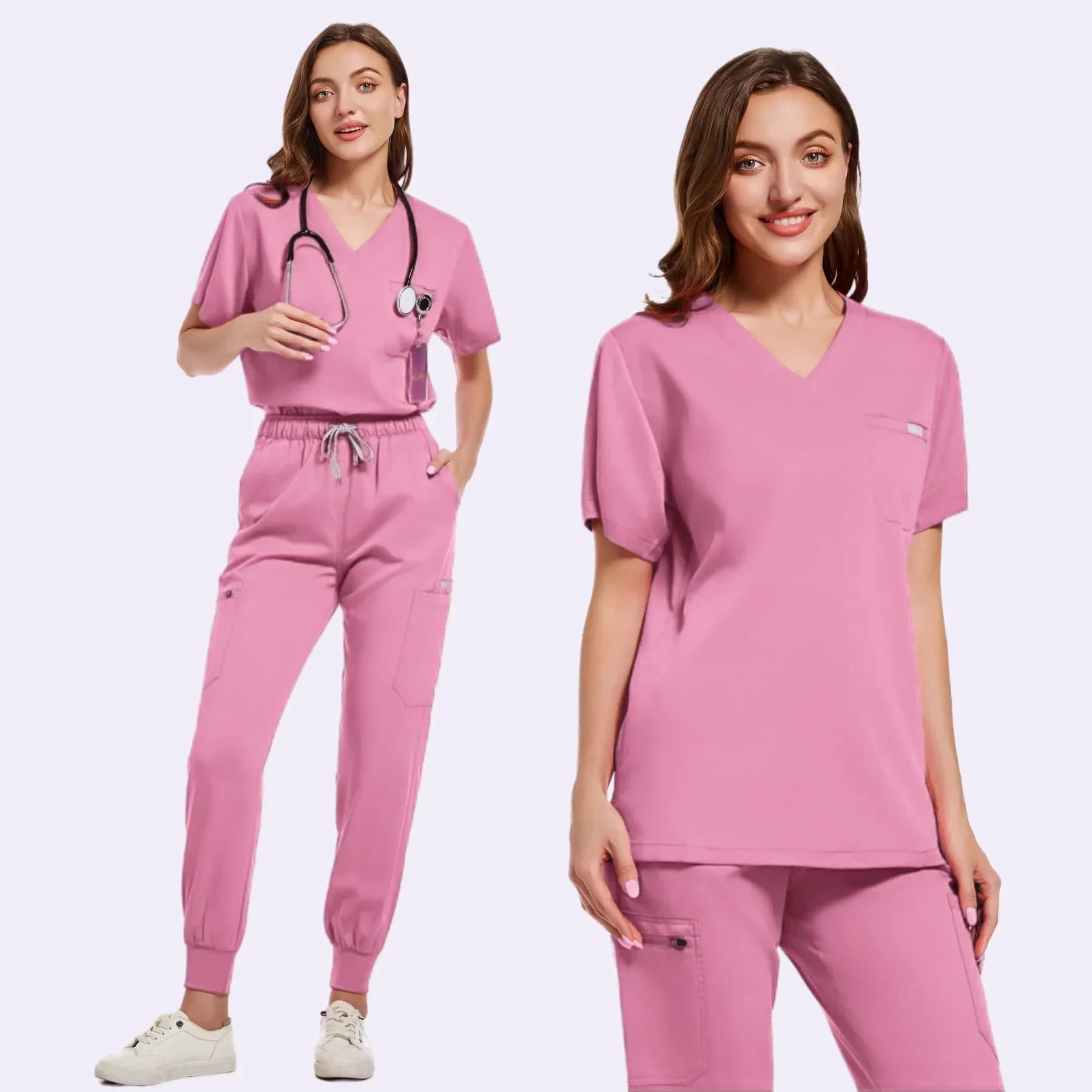 Divise da lavoro ospedaliere professionali Unisex Scrub tascabili minimalisti ad asciugatura rapida Set Top chirurgici Pantaloni Uniformi mediche da infermiera