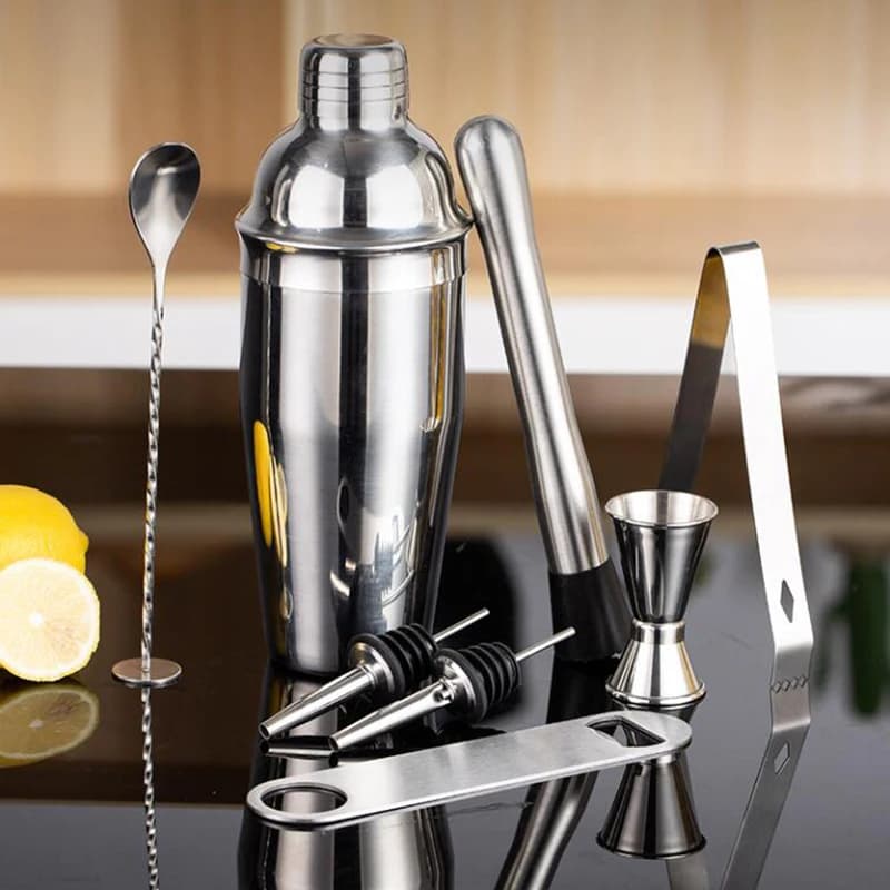 Bar Tools Cocktail Tool Set of 8pcs/set 750ml Stainless Steel Cocktail Shaker Macchiato Home Bar Bartender Wine Mixer Set
