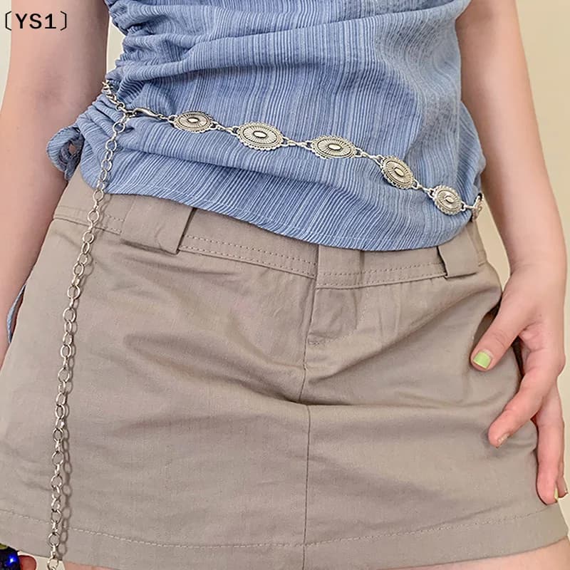 〔YS1〕Retro Versatile Ethnic Metal Bohemian Waist Chain Belt For Women Fashion Sweater Waist Body Decor Accessories