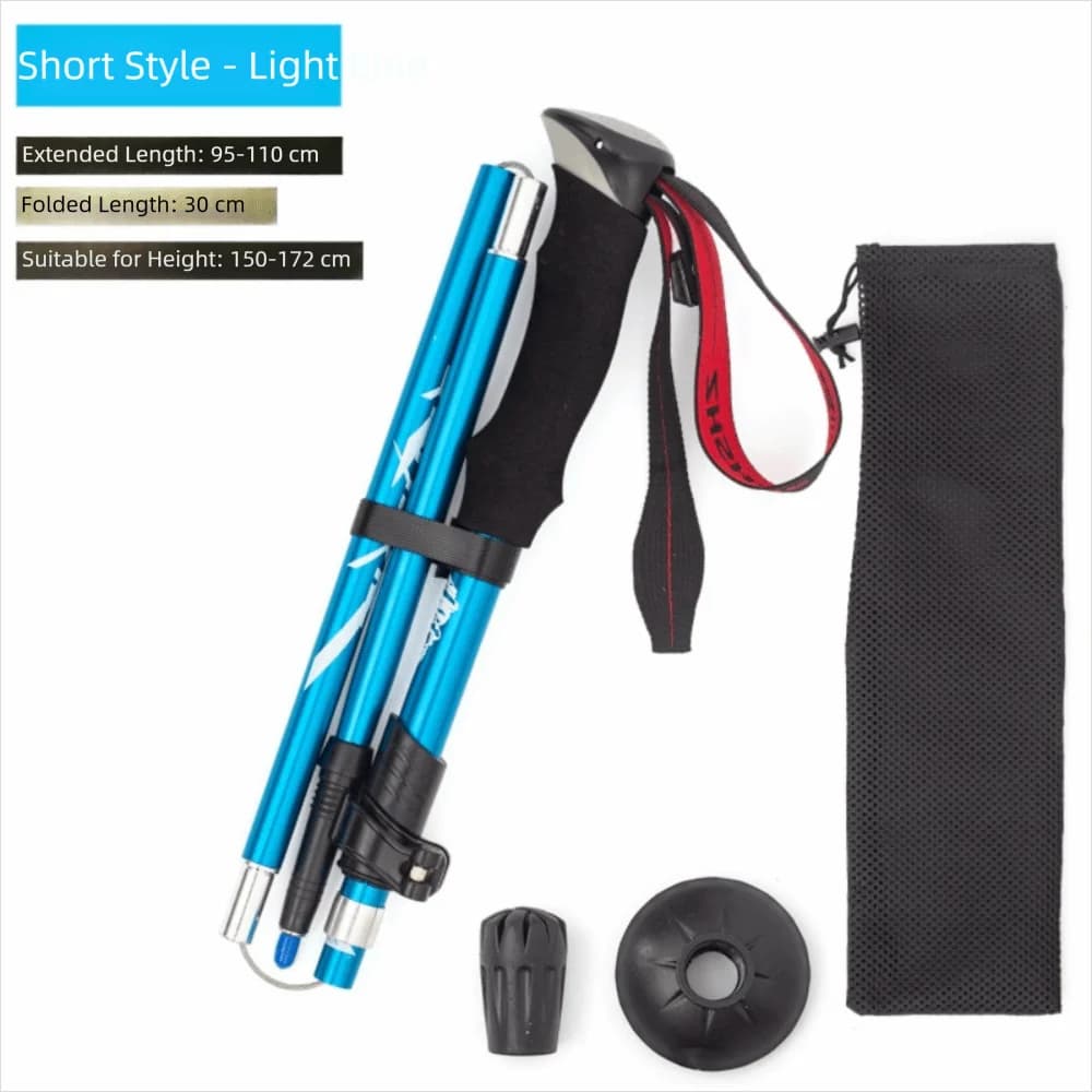 Aluminum Outdoor Trekking Poles Quick Adjustable Locks 3 Section Walking Sticks Folding Ultralight Wading Staff Camping